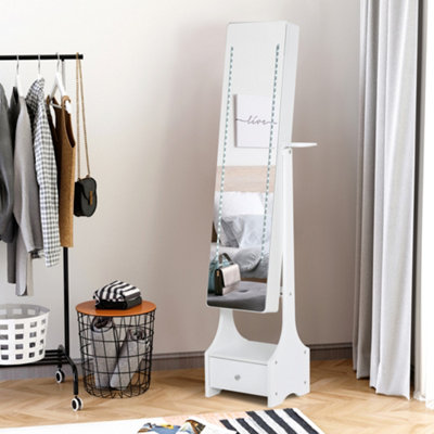 Full length storage mirror with deals lights