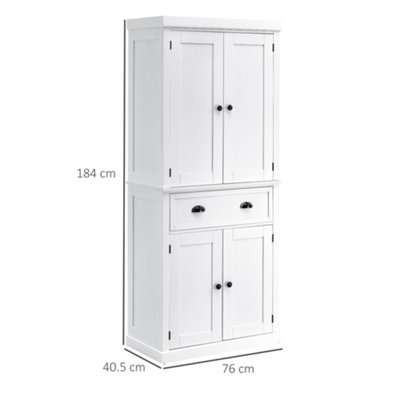 HOMCOM Freestanding Kitchen Pantry Cupboard Storage Cabinet 1.8m