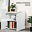 HOMCOM Freestanding Storage Cabinet w/ Two Shelves Wooden Sideboard - White