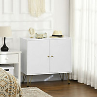 HOMCOM Freestanding Storage Cabinet with Adjustable Shelves for Living Room
