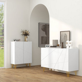 HOMCOM Freestanding Storage Cabinet with Adjustable Shelves for Living Room