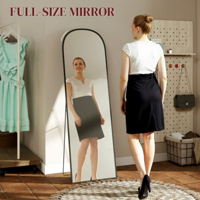 HOMCOM Full-Length Mirror with Aluminium Frame Wall-Mounted or Freestanding
