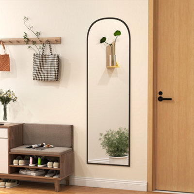 HOMCOM Full-Length Mirror with Aluminium Frame Wall-Mounted or Freestanding