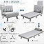 HOMCOM Futon Sofa Bed 1 Person Sleeper Foldable Portable Pillow Lounge Couch Furniture