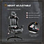 HOMCOM Gaming Chair Office Gamer Swivel Executive High Back PU Leather, Grey