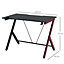 HOMCOM Gaming Computer Desk Writing Table Curved Front w/ Headphone Hook