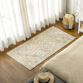 HOMCOM Green Rug Floral Pattern Carpet for Living Room, Bedroom, 150 x 80cm