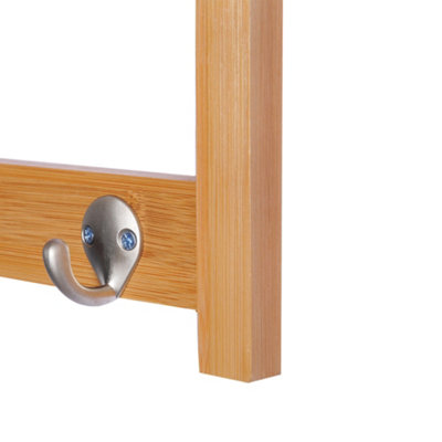 HOMCOM Hallway Wall Mounted Shelf Clothes Rack Hanging Coat Hooks Storage