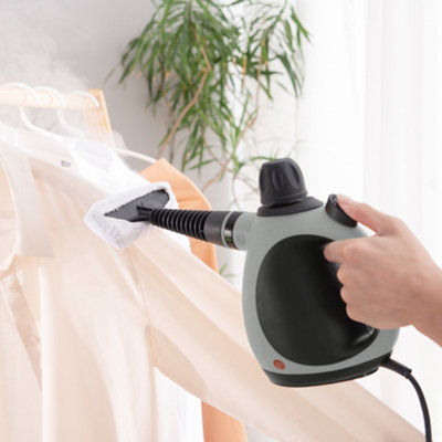 HOMCOM Handheld Steam Cleaner Multi-purpose Steamer w/ 9 Pieces Accessory Grey