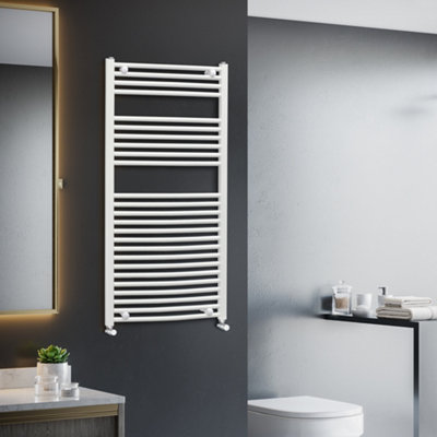 HOMCOM Heated Towel Rail, Hydronic Bathroom Ladder Radiator 600mm x 1200mm White Price Comparisons | Compare The Build
