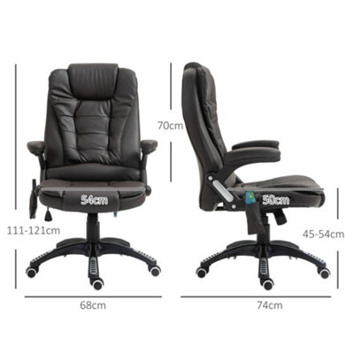 HOMCOM Heated Vibrating Massage Office Chair with Reclining Function, Brown