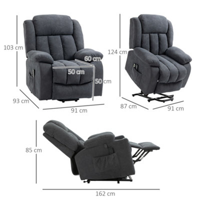HOMCOM Heavy Duty Riser and Recliner Chair Lift Chair for the Elderly Dark Grey