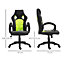 HOMCOM High-Back Gaming Chair Swivel Home Office Computer Racing Gamer Desk Faux Leather, Black Green