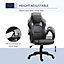 HOMCOM High-Back Gaming Chair Swivel Home Office Computer Racing Gamer Desk Faux Leather, Black Grey