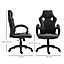 HOMCOM High-Back Gaming Chair Swivel Home Office Computer Racing Gamer Desk Faux Leather, Black