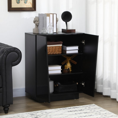 Black dvd storage cabinet deals with doors