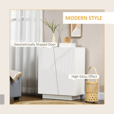 HOMCOM High Gloss Storage Cabinet for Bedroom Living Room Dining