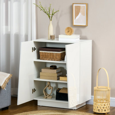 White gloss deals storage cabinet