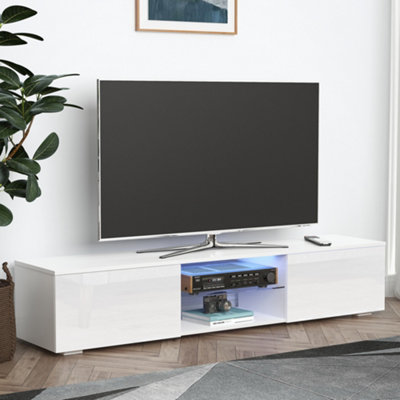 White gloss led on sale tv unit