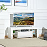 HOMCOM High Gloss TV Stand Cabinet W/ LED RGB Lights for 43"/50"/55" TV, White
