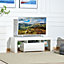 HOMCOM High Gloss TV Stand Cabinet W/ LED RGB Lights for 43"/50"/55" TV, White