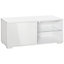 HOMCOM High Gloss TV Stand Storage Cabinet 2 Shelves for Living Room White