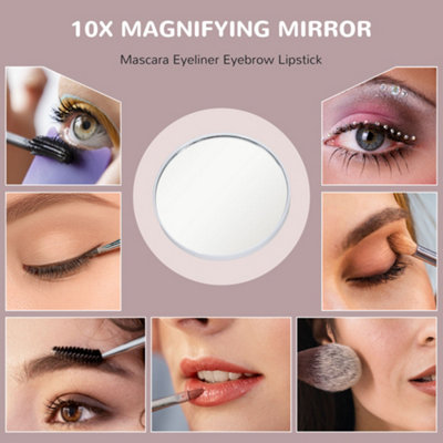 HOMCOM Hollywood Lighted Makeup Mirror with Magnifier, USB Port, Phone Holder