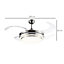 HOMCOM Indoor Ceiling Fan with Light, Retractable Blades, Modern Mount Dimmable LED Lighting Fan with Remote Controller