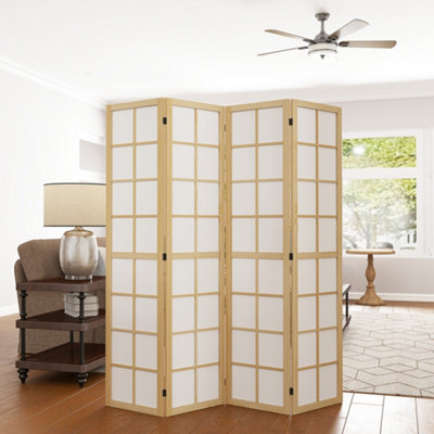 HOMCOM Indoor Room Partition, 4 Panel Folding Room Divider, 160 x 170cm