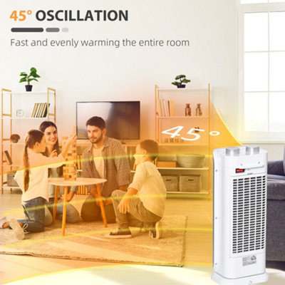 HOMCOM Portable Space Heater for Indoor Use with Oscillation