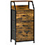 HOMCOM Industrial 3 Drawers Storage Cabinet w/ Display Shelves for Living Room