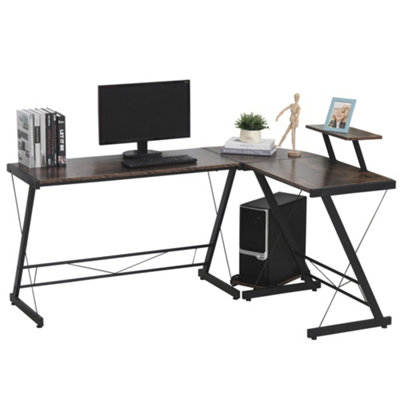 L shaped desk on sale with rounded corner