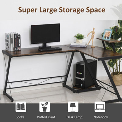 L shaped desk on sale with rounded corner