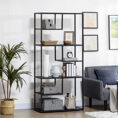 HOMCOM Industrial Storage Shelf, 7 Tier Bookshelf, Display Rack for ...