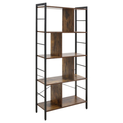 HOMCOM Industrial Storage Shelf Bookcase Closet Floor Standing Display Rack