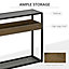 HOMCOM Industrial Style Console Sofa Table with Tempered Glass Top