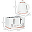 HOMCOM Kettle and Toaster Set 1.7L Rapid Boil Kettle & 4 Slice Toaster White