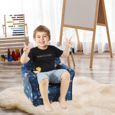 HOMCOM Kids Armchair Toddler Sofa Seat Children Chair Couch w/ Wooden Frame