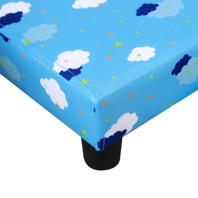 HOMCOM Kids Armchair Toddler Sofa Seat Set with Footrest Padding Couch Blue