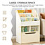 HOMCOM Kids Bookshelf, Toy Box w/ Storage Drawer, Wheels, for Bedroom - White