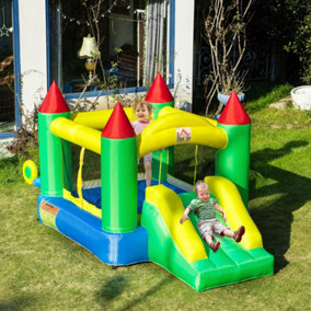 HOMCOM Kids Bouncy Castle Inflatable Bouncer Bounce House and Slide Inflatable Jumper with Blower