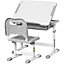 HOMCOM Kids Desk and Chair Set Adjustable Tiltable w/ Drawer, Pen Slot, Hook