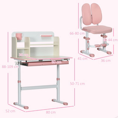 Buy Kids Desk and Chair Set with Storage Shelves, Washable Cover