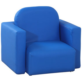 HOMCOM Kids Mini Sofa 2 In 1 Table Chair Set Children Armchair Seat Girl Boys Blue