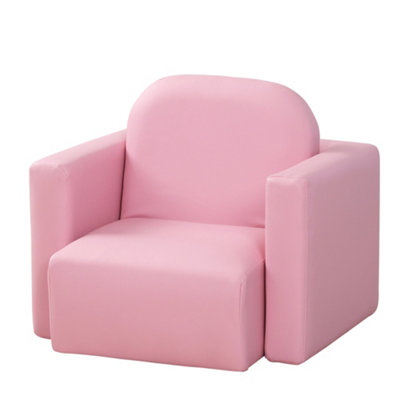 HOMCOM Kids Mini Sofa 2 In 1 Table Chair Set Children Armchair Seat Girl Boys - Pink