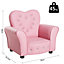 HOMCOM Kids Mini Sofa Children Armchair Seating Chair Girl Princess Sponge PVC