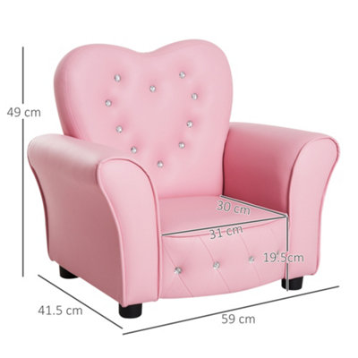 HOMCOM Kids Mini Sofa Children Armchair Seating Chair Girl Princess Sponge