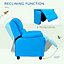 HOMCOM Kids Recliner Armchair Game Chair Sofa Children Seat in PU Leather Blue