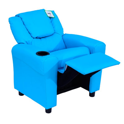 HOMCOM Kids Recliner Armchair Games Chair Children Seat Girls Boys Sofa Blue