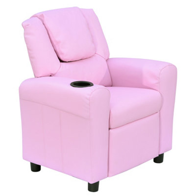 HOMCOM Kids Recliner Armchair Games Chair Children Seat Girls Boys Sofa Pink